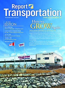 Report on Transportation front cover showing the outside front view of a Trailcon location