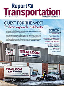 Report on Transportation front cover showing a Trailcon location with trucks parked out front
